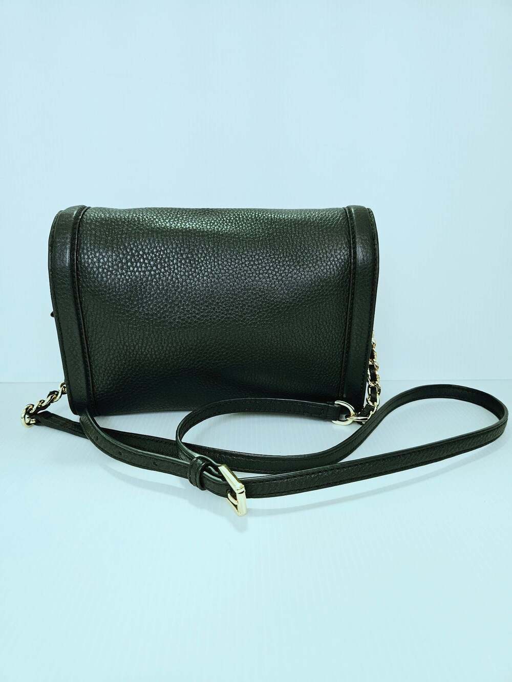 Tory Burch Landon Crossbody Bag Black Pebbled Leather Purse - Picture 7 of 16